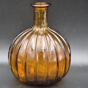 Vintage Empoli Amber Genie Bottle Decanter No Stopper