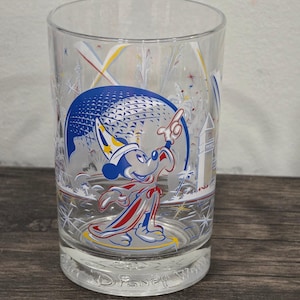 Vintage Disney World Remember the Magic Glass Mickey Sorcerer Epcot Cup