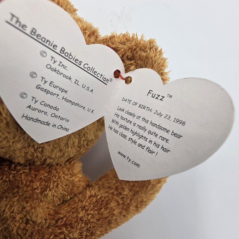 Ty Original 1999 Retired Fuzz Bear. As Seen On Baby Einstein : Tags Errors image 4