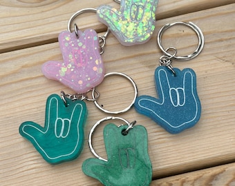 ASL I Love You Hand Keychain: Deaf Culture Gift