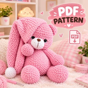 Crochet Pattern  Teddy Bear PDF – Amigurumi Bear Pattern, Crochet Plush Bear Tutorial, Instant Download