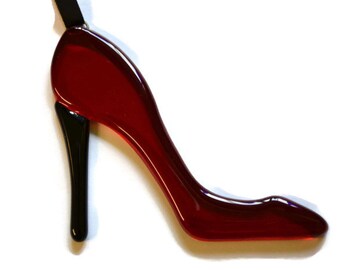Ornement De Noël Chaussure à Talon Haut Pailleté Argenté - Bout Ouvert, 4 Pouces De Large - Décoration De Sapin