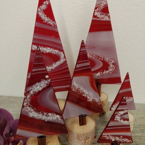 Árvore de Natal de vidro fundido: redemoinho de bengala de doce, brilho dicróico