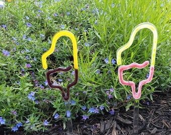 Eis am Stiel Pflanzenstecker aus geschmolzenem Glas: Faux Neon Garden Art