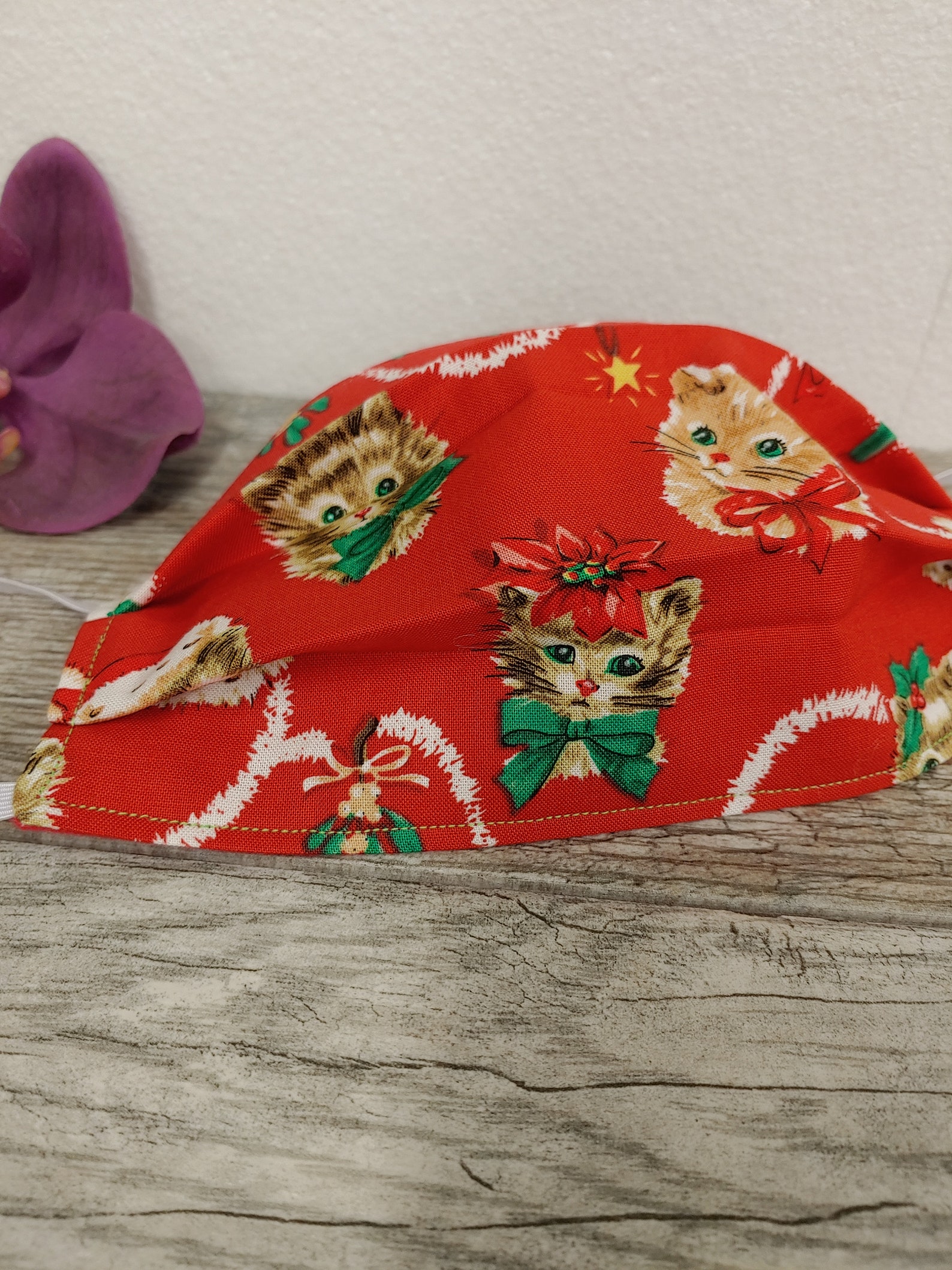 Fabric Face Mask Christmas Design Old Fashioned Santa Etsy