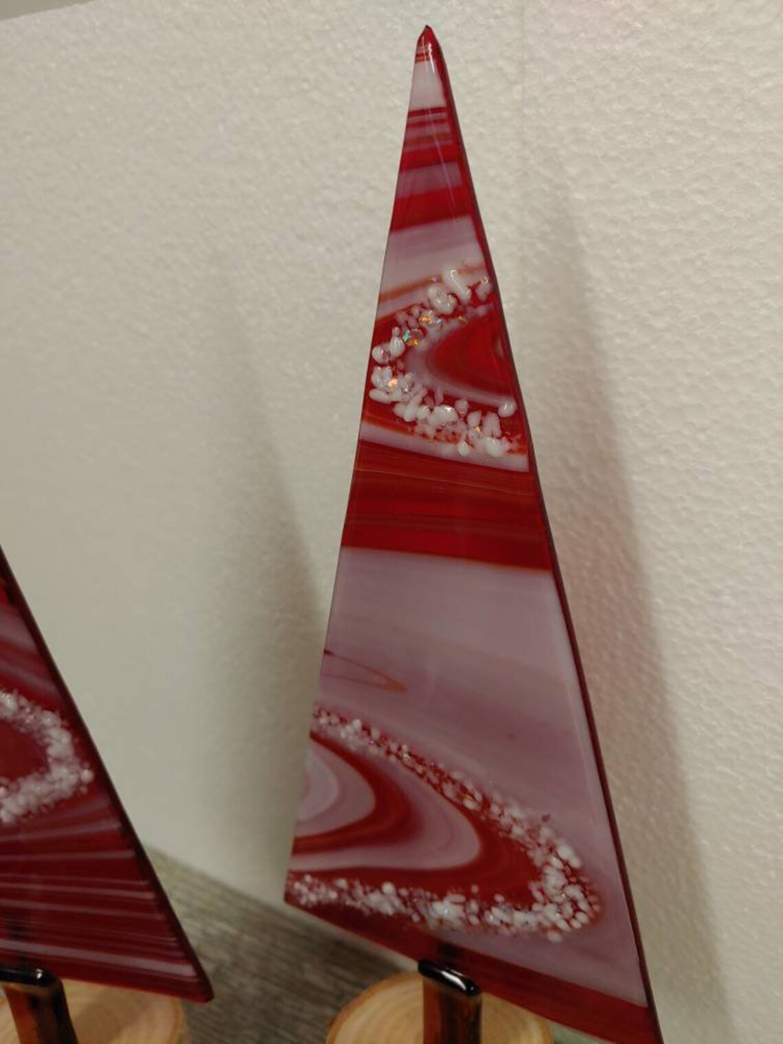 Fused Glass Table Top Christmas Tree Mantel Decoration Candy Etsy