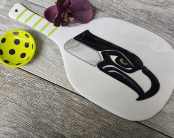 Washington State Charcuterie Board, Geschmolzenes Glas Fußball Serviertablett, Blau Grün Weiß, Hawk,Seattle Team, Sport