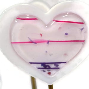 Fused Glass Heart Plant Stake: Pink Lavender Garden Decor