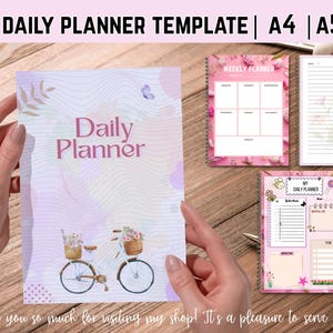 Aesthetic Daily Planner Printable Template | PDF/JPG | A4 & A5 | PINK ...