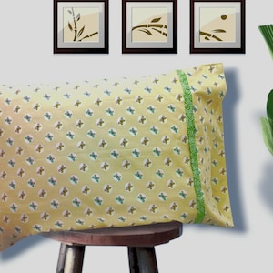 Handmade Cotton Pillowcase With Envelope Closure Pillowcases Natural bedding Sham Queen/ Standard Size Home Decor Farmhouse  1 pillow case