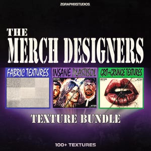 Ultimate Texture Bundle for Merch Designers - Grunge, Plastisol, Fabric Textures, Design Textures, Photoshop & Procreate, Texture Bundle