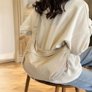 Sac à bandoulière tendance en nylon haute capacité | bandoulière polyvalent pour femme | Parfait pour le travail, les voyages et le confort quotidien