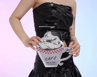4 colors whipped cream coffee cup novelty chain bag coffee lovers gift unique coffee purse pink crossbody gab with pearls funny PU leather