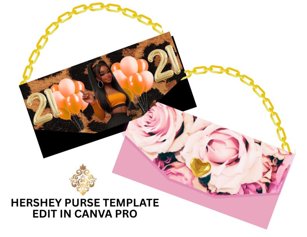 Editable Chocolate Candy Purse Template + Mockups | Digital Download ...