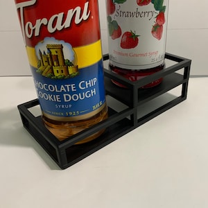 Modern Syrup Bottle Holder: Coffee Bar Countertop Organizer