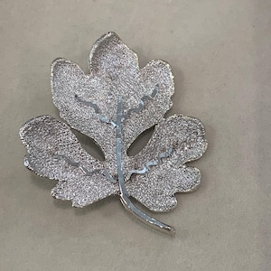 Vintage Signed BSK Leaf Brooch Pin