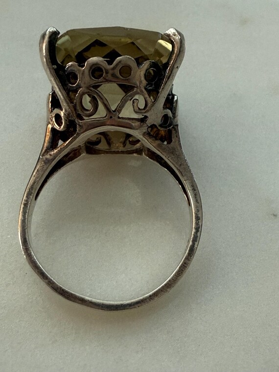 14k White Gold and Citrine Statement Ring - image 4