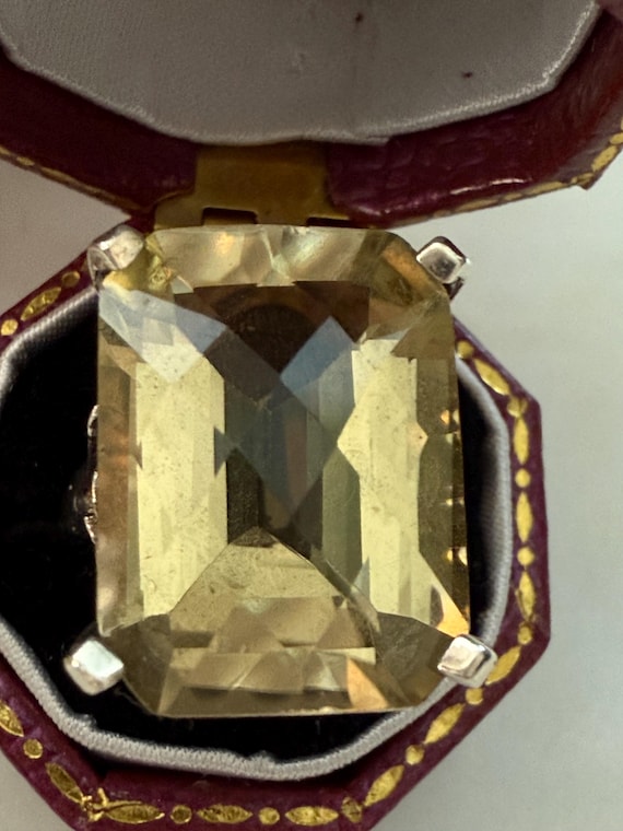 14k White Gold and Citrine Statement Ring - image 2