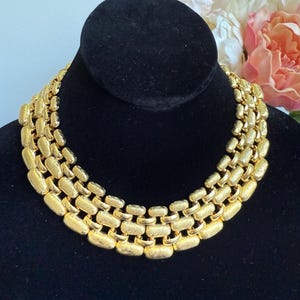 Napier Vintage Gold Tone Choker Necklace