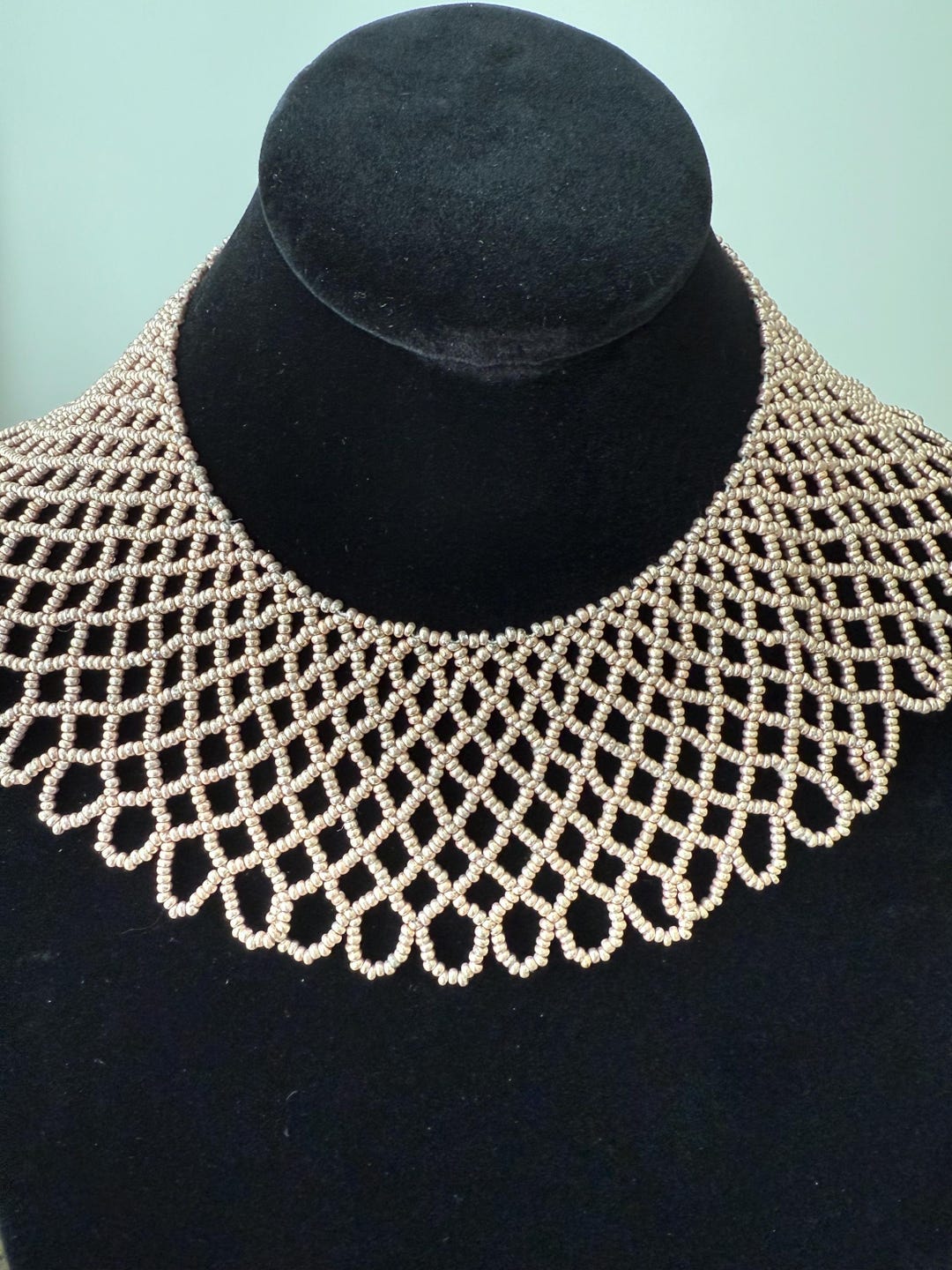 Vintage Seed Bead Collar Necklace - Etsy