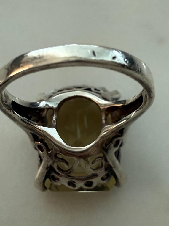 14k White Gold and Citrine Statement Ring - image 5