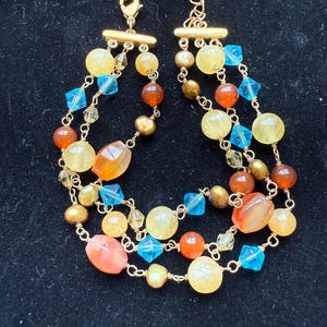 Vintage Glass Bead Bracelet 925