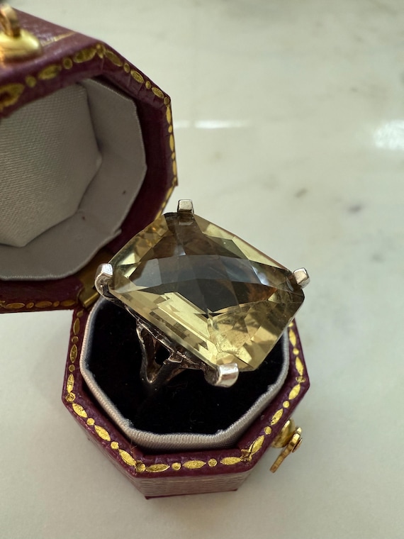 14k White Gold and Citrine Statement Ring - image 1