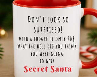 Grappige mok geheime kerstman, sarcastisch kerstcadeau voor collega