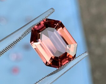 Afghan Peach Pink Tourmaline 4.665ct Octagon Emerald Cut Natural Loose Gemstone
