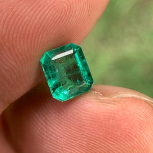 Natural Zambian Emerald Gemstone, Vivid Green Emerald Cut, 2.00 Carat Loose Stone