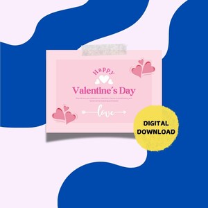Cartões especiais de Dia dos Namorados, Cartão de Dia das Galentine, Presentes digitais para impressão, Envie amor instantaneamente, Saudações exclusivas, Bonito e simples