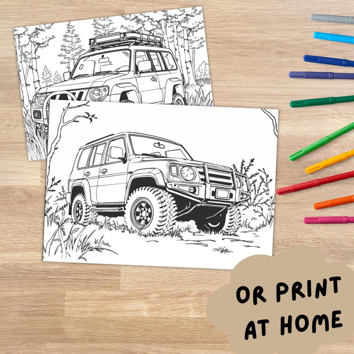 Off Road Car Coloring Pages: Aussie 4x4 Adventure (20 Page PDF Digital ...