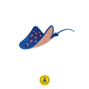 motif de broderie machine, raie mignonne, créatures de mer