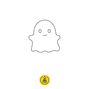 Mini ghost machine embroidery design, cute minimal running stitch pattern, digital file instant download, pes dst hus exp jef vip xxx
