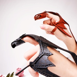 Leather Dragon Wrist, Custom Hand Dragon Pet, Adjustable Dragon Hand Cuff Arm Band, Leather Dragon Wrist, Flying Dragon Leather Bracelet