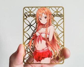 Sword Art Online fan bookmark, Asuna bookmark, metal collector card bookmark gift, Valentine's Day gift, bookmark gift for him