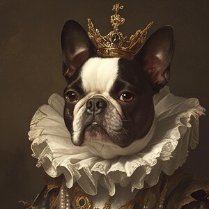 royal Pet Portrait, regal pet portrait, dog oil paint,  Queen pet portrait, King queen pet, Royal dog portrait, Renaissance Portraits paint