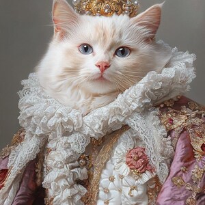 Easter Pet Portrait, regal pet portrait, dog oil paint,  Queen pet portrait, King queen pet, Royal dog portrait, Renaissance Portraits paint