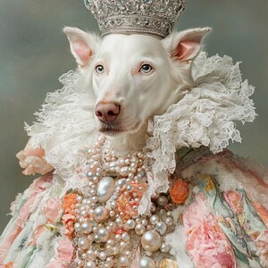 royal Pet Portrait, regal pet portrait, dog oil paint,  Queen pet portrait, King queen pet, Royal dog portrait, Renaissance Portraits paint