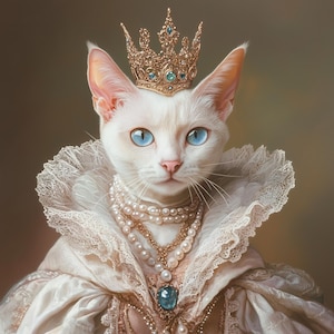 royal Pet Portrait, regal pet portrait, dog oil paint,  Queen pet portrait, King queen pet, Royal dog portrait, Renaissance Portraits paint