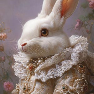 royal Pet Portrait, regal pet portrait, rabbit paint,  Queen pet portrait, King queen pet, Royal dog portrait, Renaissance Portraits paint
