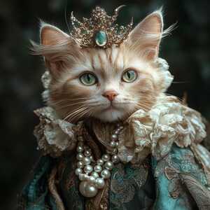 Easter royal Pet Portrait, regal pet portrait, dog oil paint,  Queen pet portrait, King queen pet, Royal dog portrait, Renaissance paint