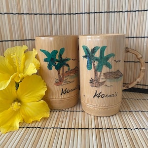 Kubki bambusowe - Kubki bambusowe Hawaje - bar tiki - vintage Hawaii - Aloha
