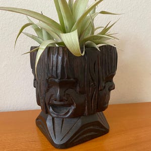 Tiki - hand carved wood tiki - tiki ashtray - tiki bar decor
