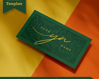 Green Cynosure Business Card Digital Template - Sleek and Professional (Canva Editable)