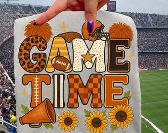 Retro Game Time Football PNG: Leopard Print Clipart (Digital Download