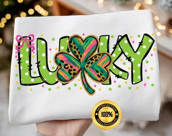 Glückliches Kleeblatt PNG, St Patrick's Day Shirt Grafik (Digitaler Download)