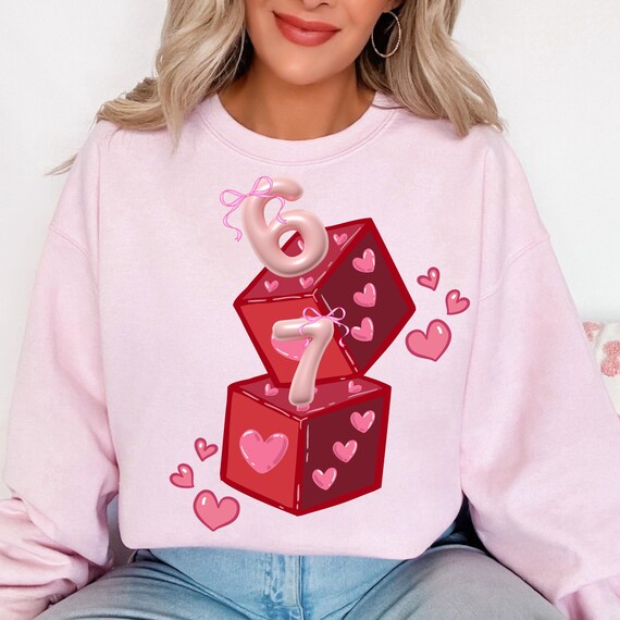 Preppy 6-7 Valentine day png , Funny Coquette Valentine shirt design png , Valentine png download