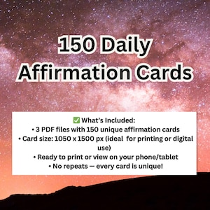 AFFIRMATION card set for positivity/manifestation/inspirational card set/vision board cards
