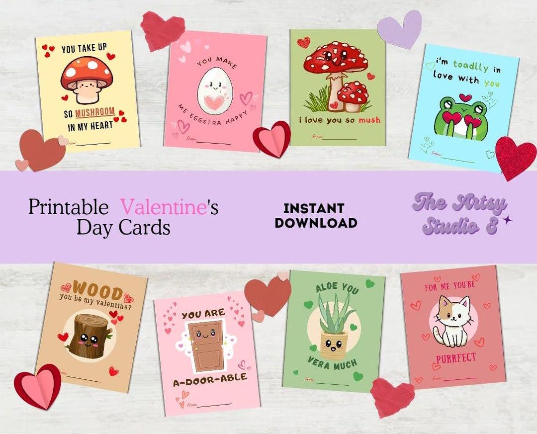 Valentine's Day Cute Cards Graphic By Jannta · Creative Fabrica